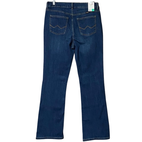 Wrangler High-Rise Bootcut Jeans 12 Dark Blue Western Cowgirl Straight Fit NWT - Picture 4 of 12
